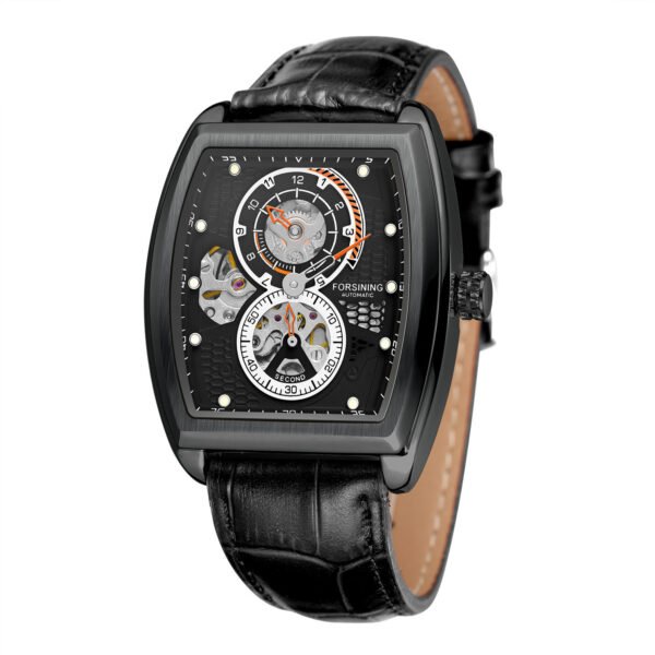Men'S Fashion Casual Square Hollow Mechanical Watch Automatic Mechanical Watch