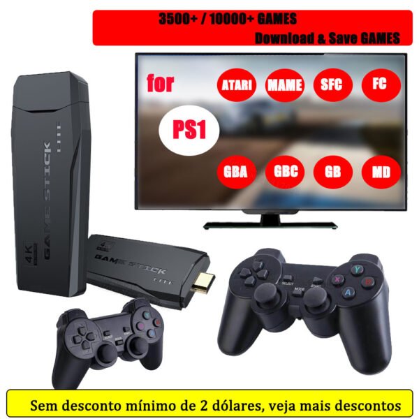 TV Game Console HD 4K Connection Double Wireless Gamepad